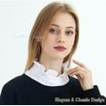 thumbnail image 2 of LoudSung Fake Collar Detachable Half Shirt Blouse False Collar Cotton Knit Elegant Design for Women Girls, 2 of 7