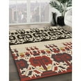 thumbnail image 3 of Ahgly Company Machine Washable Indoor Square Transitional Vermilion Red Area Rugs, 4' Square, 3 of 7