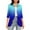 Womens Blue Ruffle Hem Cardigan Sweaters _ C, variant on Stylish Women's Gradient Color Lightweight Open Front 3/4 Sleeve Ruffle Hem Cardigan Sweaters Coat Outwear Blue 10