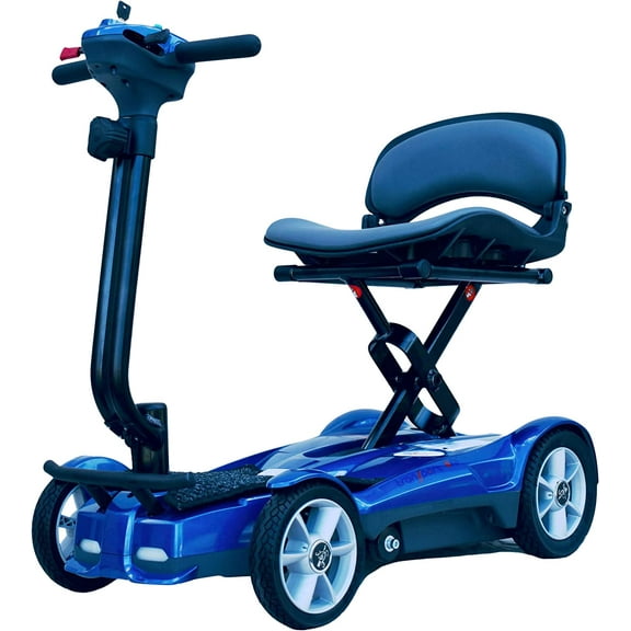 EV RIDER EV Rider Transport AF 4W Lightweight Automatic Folding Mobility Scooter - Airline Friendly (Blue), Gold (S21F)