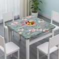 thumbnail image 3 of Pioneer Flower Floral Print Pattern Square Fitted Tablecloth with Elastic Edge,Square Table Cover,Washable Elastic Table Cover for Home Kitchen Party Decor 36"x36", 3 of 6