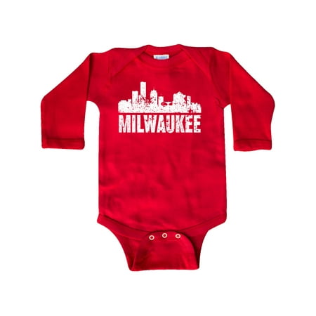 

Inktastic Milwaukee Skyline Grunge Gift Baby Boy or Baby Girl Long Sleeve Bodysuit