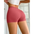thumbnail image 5 of Siminsem High Waist Biker Shorts for Women Letter Print Knit Yoga Shorts Tummy Control Breathable Booty Lifting Boyshorts Elastic Waist, Red,L, 5 of 8