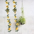 thumbnail image 4 of WRITWAA 2-Pack Yellow Artificial Sunflower Garland Silk Vine Rattan Decorative Flowers for Home, Wedding, Party Decoration, 4 of 8