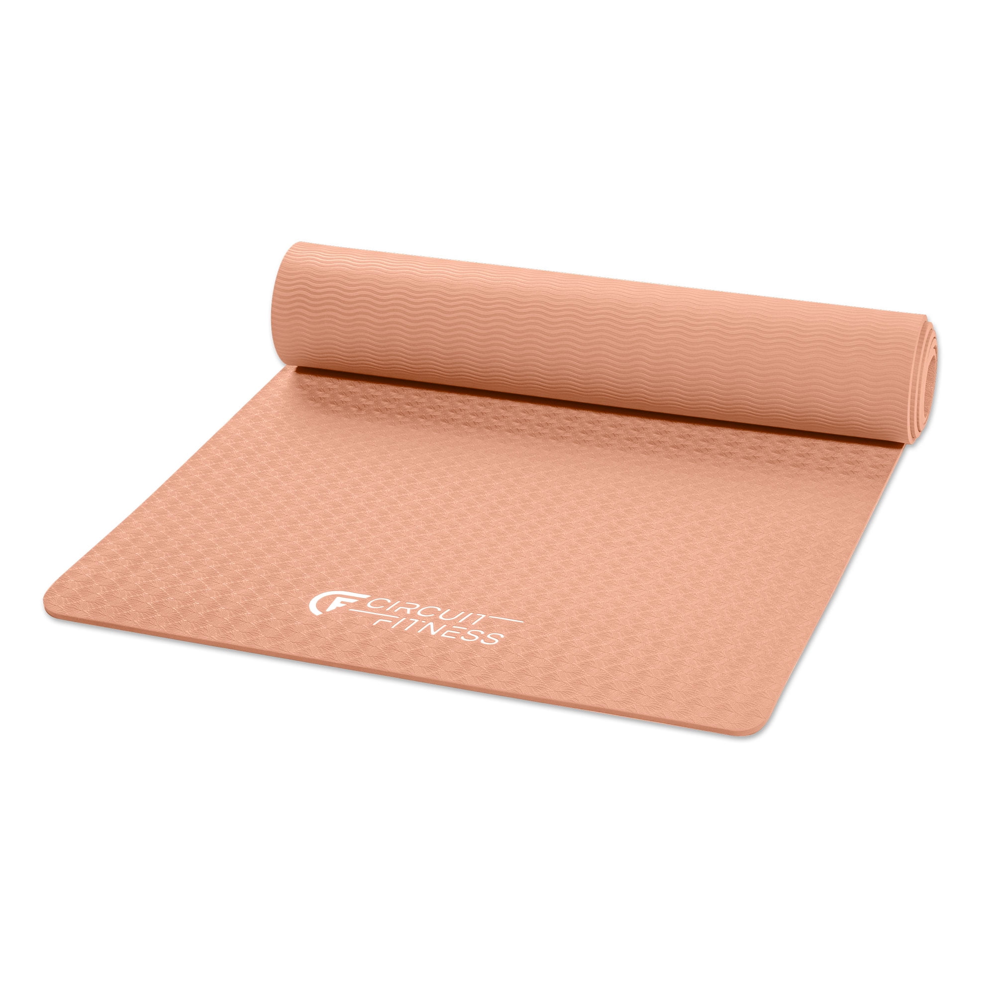 Circuit Fitness by Marcy Non-Slip Multi-Purpose Exercise Yoga Mats with Carrying Strap 1/4" Thick MAT-06-ORANGE