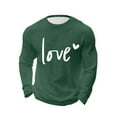 thumbnail image 2 of EchfiProm Mens Valentine T shirts Army Green Waffle Shirts Long Sleeve Love Summer Tops for Adult 4XL, 2 of 9