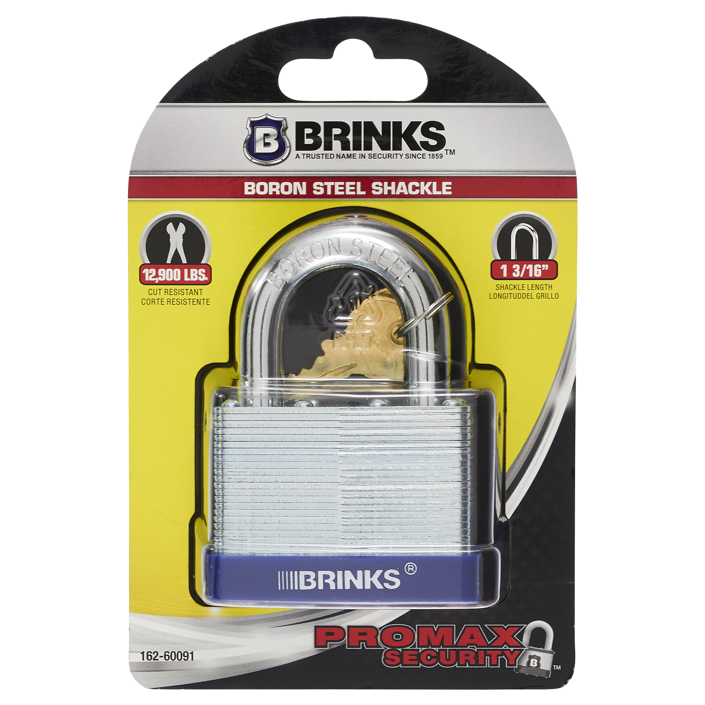 Brinks Laminated Steel 60mm Keyed Padlock with 2in Shackle