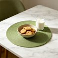 thumbnail image 2 of 4 Pcs Round Braided Placemats, 15" Woven Braided Place Mats, Rustic Table Decors, Heat Resistant Placemats, Washable Circle Table Mats, Dining Table Protectors, Hand Weave Table Linens, 2 of 6