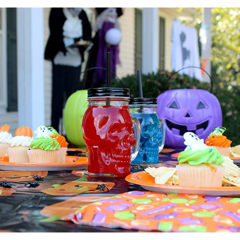 Kids Glittered 12 Oz Tumbler With Straw. Halloween Themed