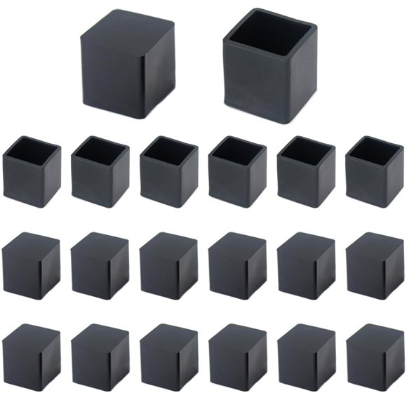 20 tapas cuadradas de goma para patas de silla Wvapzwr, 19 mm