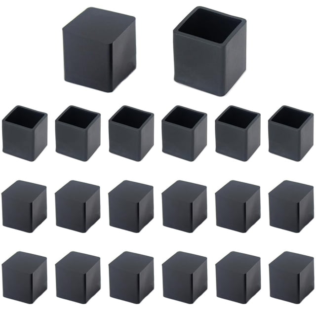 20 tapas cuadradas de goma para patas de silla Wvapzwr, 19 mm