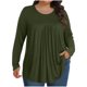 thumbnail image 3 of Blusas para mujer,Blusa informal de manga larga para mujer, talla grande, cuello redondo, tejido de poliéster, ideal para el hogar, sopatenor, 3 of 8