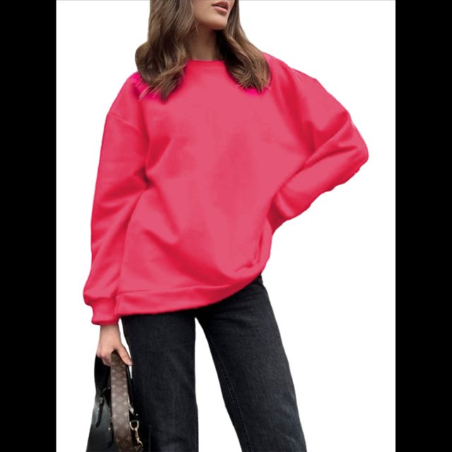 Sudaderas de Mujer con Cuello Redondo, Forro , Suéteres Oversize, Otoño 2025, Blusas Bonitas, Ropa Preppy Estilo-C XL