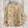 thumbnail image 2 of Dwralegc Womens Valentines Day Sweater Heart Graphic Cute Sweaters Crew Neck Knitted Fashion Valentine Plus Size Pullover Yellow S, 2 of 4