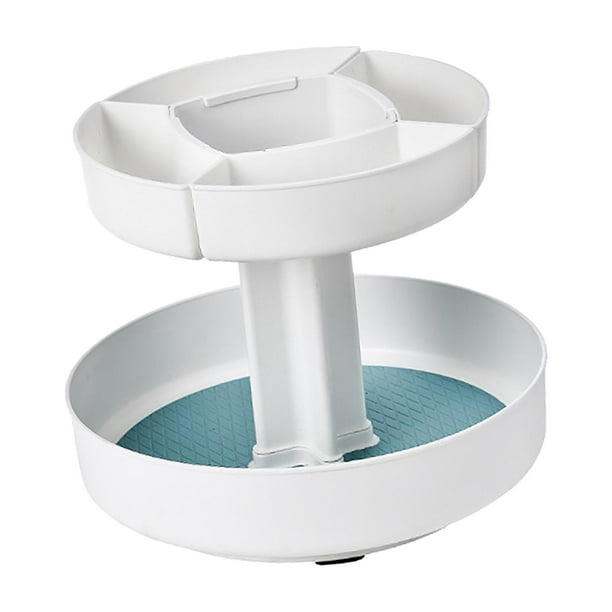 Turntable Lazy Susan Rack Serving Tray Display Stand Blue Round