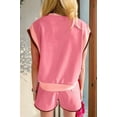 thumbnail image 3 of Women'S Short-Sleeved Casual Suit Pink M, 3 of 4