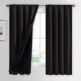 thumbnail image 2 of NICETOWN 100% Blackout Curtains for Bedroom with Black Liner, 2 Layers Full Blackout Insulated Noise Reducing Drapes Rod Pocket Energy Saving Window Curtains,42"x63", Black, Set of 2, 2 of 9