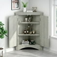 thumbnail image 5 of Freestanding Floor Triangle Bathroom Storage Cabinet with Adjustable Shelves for Kitchen Oak, 5 of 5