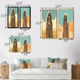 thumbnail image 4 of Designart "Feminine Grace in Retro Portrait Meadows" Fashion Woman Framed Wall Art Set Of 2 - Glam Blue Gallery Wall Frame Set For Home Decor, 4 of 6