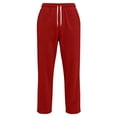 thumbnail image 5 of TKKCS Mens Corduroy Casual Pants- Baggy Loose Fit Elastic Drawstring Waist Wide Leg Straight Pants with Pockets Red Size 2XL, 5 of 7
