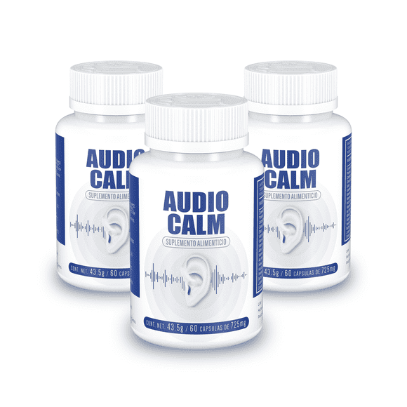 Suplemento Alimenticio Audio Calm Vitaminas B3, B6, B9, B12 + Vitamina C 60 Cápsulas 43.5 Gr, 3 pack.