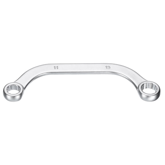 Uxcell Half Moon Double Box Wrench 11 x 13mm 12-Point CR-V C-Shaped Box Wrench