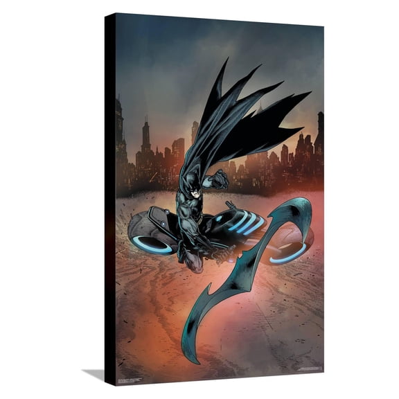 DC Comics Batman - Batman throwing Batarang Canvas Wall Poster, 14.725" x 22.375"