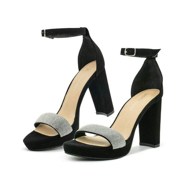 Zapatilla De Graduación Pulsera Lady Paulina Elegante Formal Brillos Negro 22