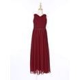 thumbnail image 3 of Yartina Girls V Neck Sleeveless Ruched Chiffon Long Dress Flower Girls Wedding Pageant Bridesmaid Burgundy 12, 3 of 7