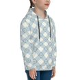 thumbnail image 3 of Kdxio Daisy Plaid Blue Pattern Boys Athletic Unisex Boys Girls Hoodie with Pocket Sweatshirts-Medium, 3 of 6