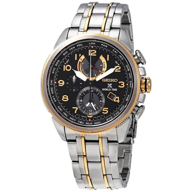 seiko prospex world time solar men's chronograph watch