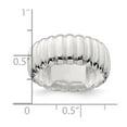 thumbnail image 2 of 925 Sterling Silver Polished 8.5mm Ridge Pattern Ring Size 10 Ring for Women - 4.9 Grams, 2 of 2