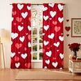 thumbnail image 6 of Valentines Curtains for Living Room,Romantic Pink Red Love Heart Semi Sheer Curtains 2 Panels,Cute Groovy Window Drapes for Bedroom Abstract 60s 70s Retro Curtain,Valentine's Day Decor, 6 of 6