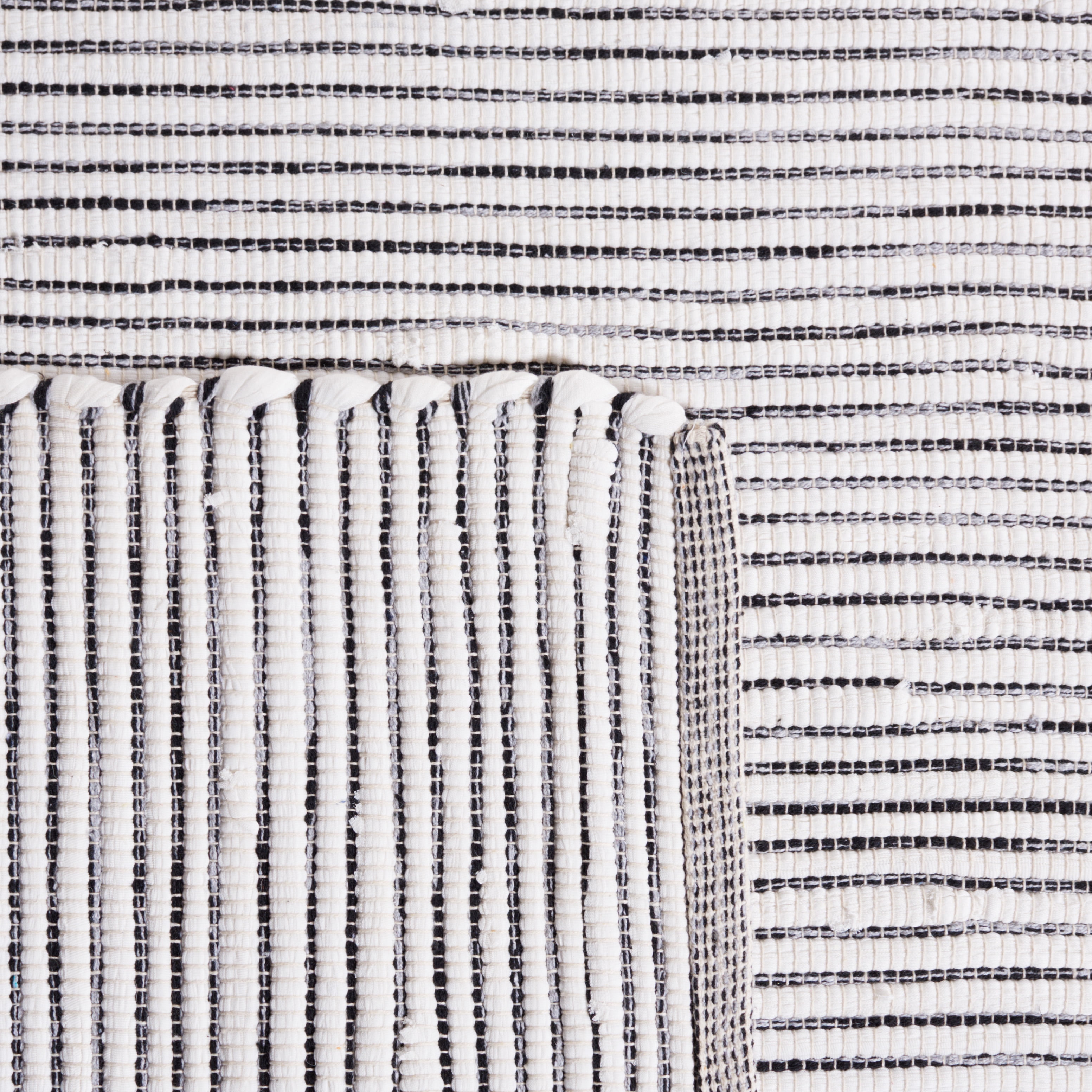 SAFAVIEH Montauk Carver Striped Cotton Area Rug, Brown/Ivory, 5' x 8'