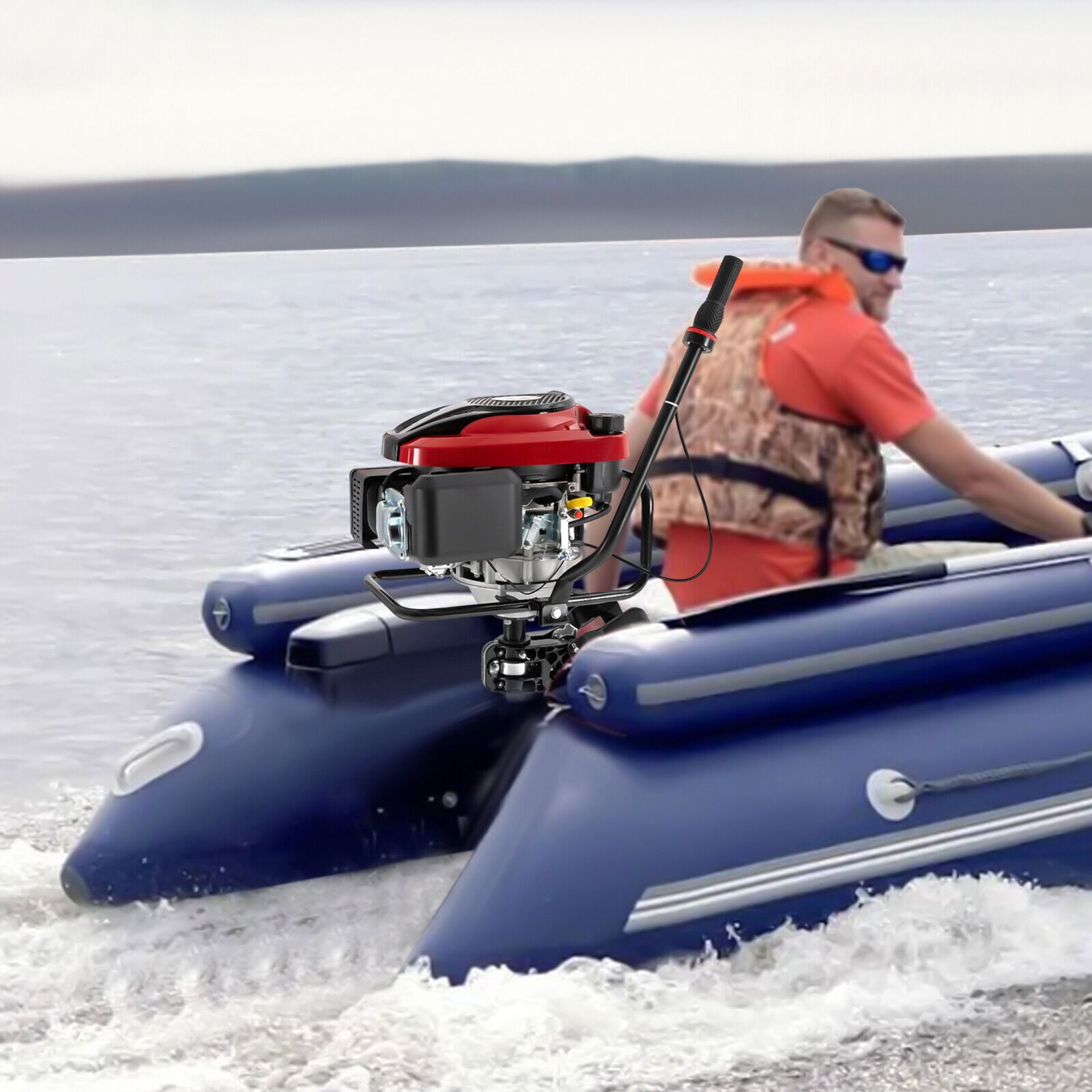 Hangkai 8 HP 4-Stroke Outboard Boat Motor with Air-Cooled TCI 196cc Gasoline