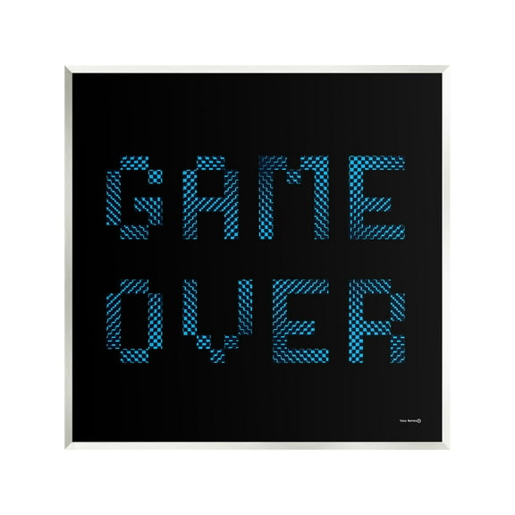 Stupell Industries Game Over Pixel Phrase Typography Painting Unframed Art Print Wall Art, 12 x 12