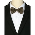 thumbnail image 3 of INSPIRE CHIC Men's Grids Patterned Solid Color Adjustable Pre-tied Bow Tie Coffee, 3 of 4