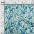 thumbnail image 2 of oneOone Polyester Spandex Blue Fabric Floral Texture Quilting Supplies Print Sewing Fabric By The Yard 56 Inch Wide, 2 of 4