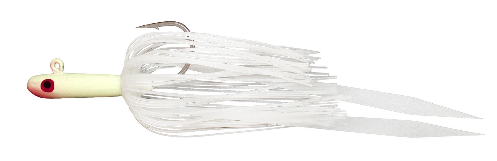 Tsunami Glass Minnow Fluke Teaser Jig w/ Silicone Skirt 1/2oz Glow ...
