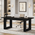 thumbnail image 3 of Tribesigns 63-Inch Executive Desk Large Computer Table with Solid Wooden Base, Work Desk for Home Office (Black), 3 of 7