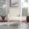 thumbnail image 6 of Weldon Armchair in Linen White Fabric with Antique White Finished Frame, 6 of 8