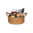 thumbnail image 5 of Kouboo Rattan Utensil Caddy with Built-in Handles, Handwoven Rattan, 4 Compartments, Tropical Centerpiece Basket, Honey Brown, 5 of 5