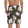 thumbnail image 3 of Kdxio Lilies Flowers Print Mens Sleep Shorts Bottoms Soft Comfy Pajama Wear Pants with Drawstring Pockets, 3 of 7