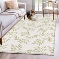 thumbnail image 5 of Area Rug 48×72in, Seamless Sage Green Leaves Floor Carpet Living Room Rug, Retro Leaf Plant on Beige Non-Slip Welcome Mat Indoor Rugs for Bedroom Dining Room, 5 of 9