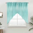 thumbnail image 2 of Swag Valance Curtains for Windows, Turquoise Light Filtering Kitchen Curtains with Rod Pocket, Modern Abstract Art Ombre Striped Decorative Window Treatment Valances for Living Room, 36x36 - 2 PCS, 2 of 9