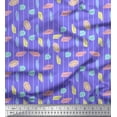 thumbnail image 1 of Soimoi Purple Velvet Fabric Crystals & Stripe Print Fabric by the Yard 58 Inch Wide, 1 of 3