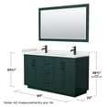 thumbnail image 6 of Wyndham Collection Miranda 60" Wood Double Bathroom Vanity in Green/Black, 6 of 7