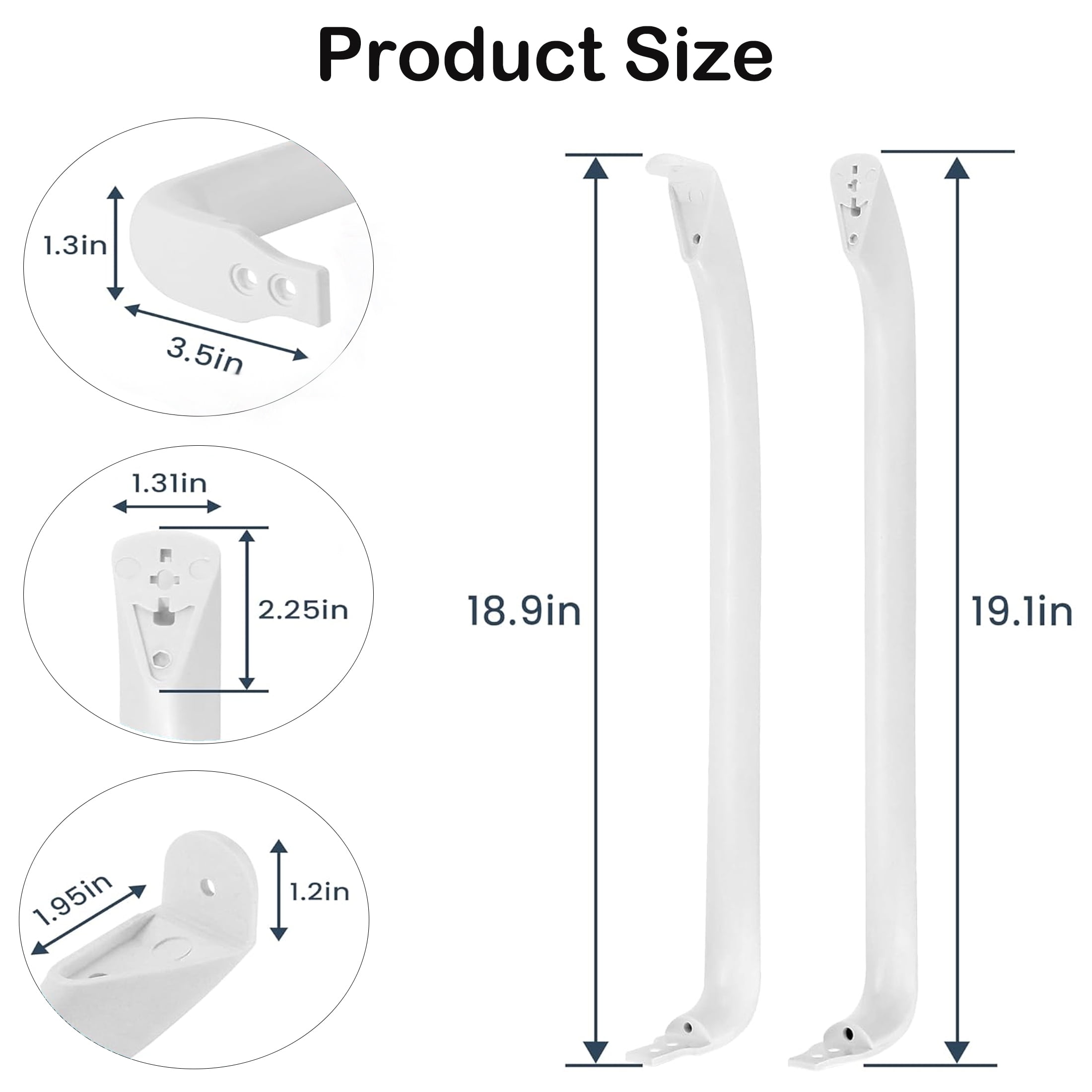 WR12X22148 Refrigerator Door Handle, Compatible with GE Replaces WR12X11010, WR12X11011, WR12X20141, 3315005, AP5949272, PS9864030, EAP9864030
