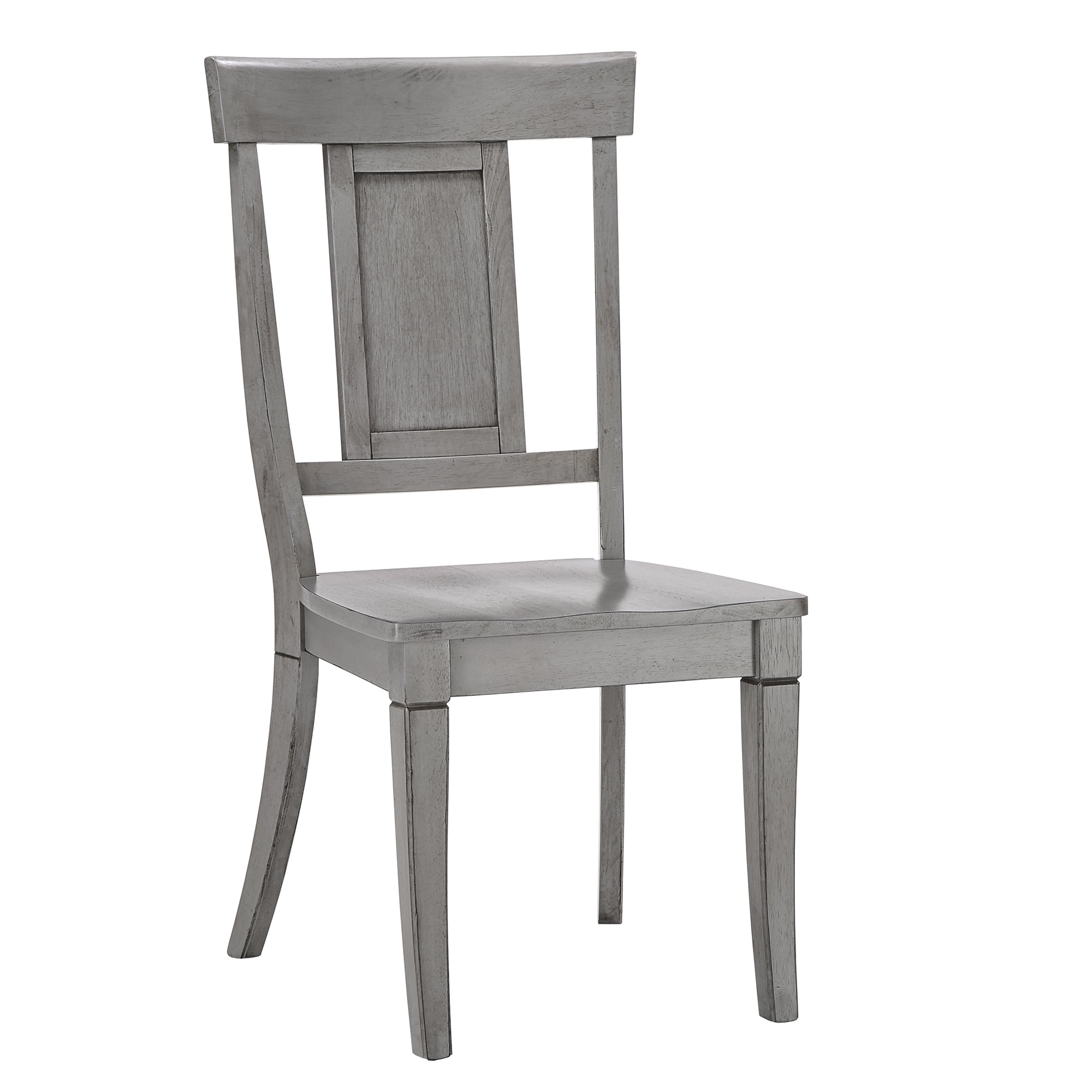 Weston Home Farmhouse Panel Back Wood Dining Side Chairs, Antique Grey (Set of 2)