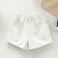 thumbnail image 4 of Kid Girl Shorts Comfy Short New Baby Boys' Toddler Pull-On Shorts Solid Casual Cargo Thin Pants Summer Girls Fashion Pants with Pockets White 4 Years, 4 of 5